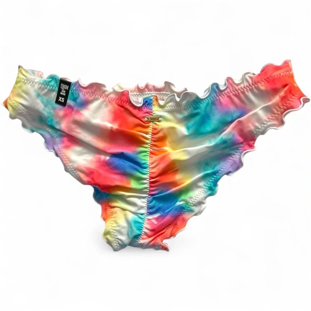 PINK Victoria’s Secret Tie-Front Ruffle Bikini Set | Multicolor | XS | NWT